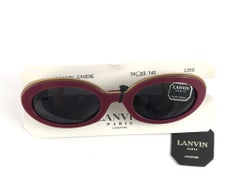 New Rare Vintage Lanvin " Candie " Raspberry & Gold Mask 1980 Sunglasses