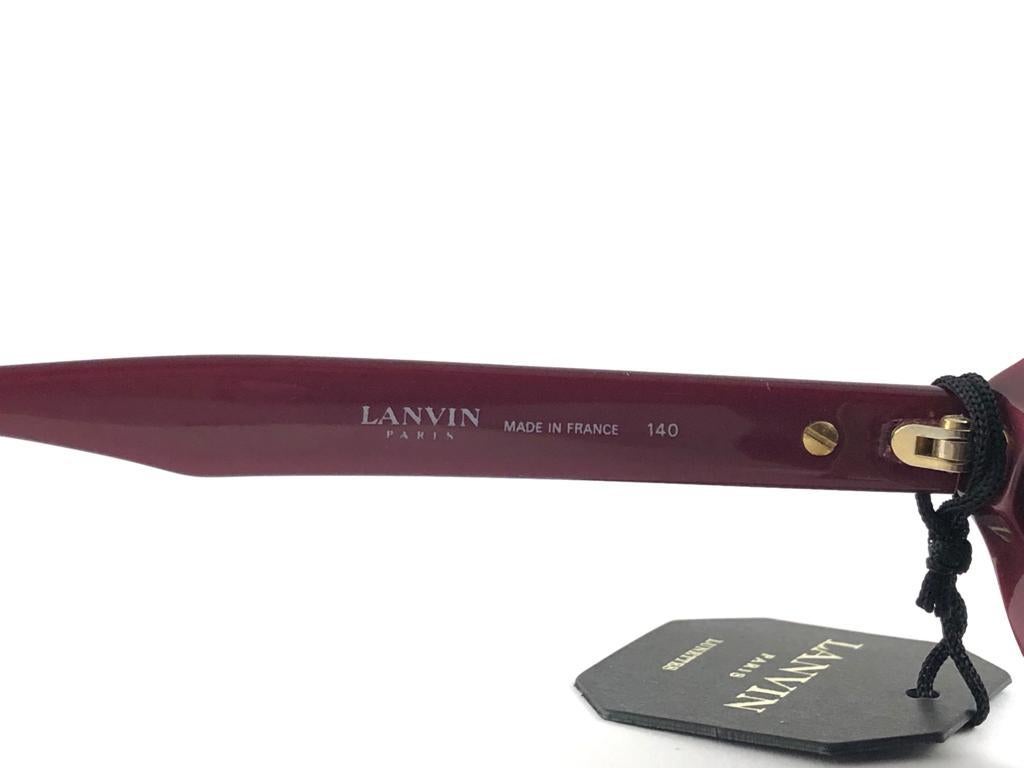 Lanvin - Lunettes de soleil vintage rares « Candie » framboise et masque doré, 1980, état neuf Neuf - En vente à Baleares, Baleares