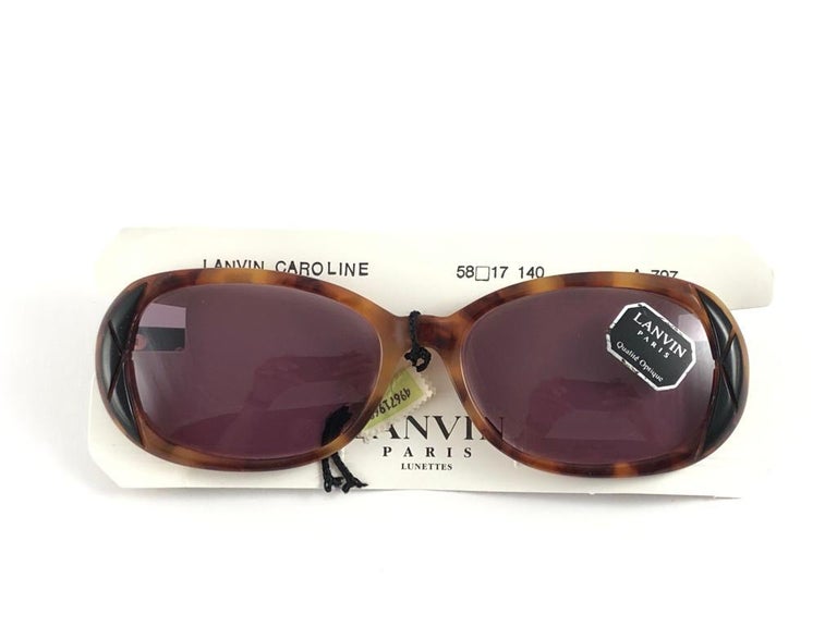 New Rare Vintage Lanvin " Caroline " Oval Translucent 1980 Sunglasses For  Sale at 1stDibs