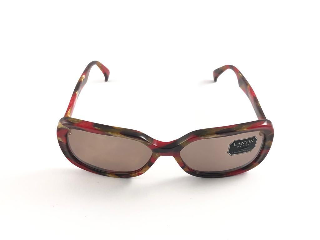 New Rare Vintage Lanvin Concorde Marbled Multicolor 1980 Sunglasses For Sale 1