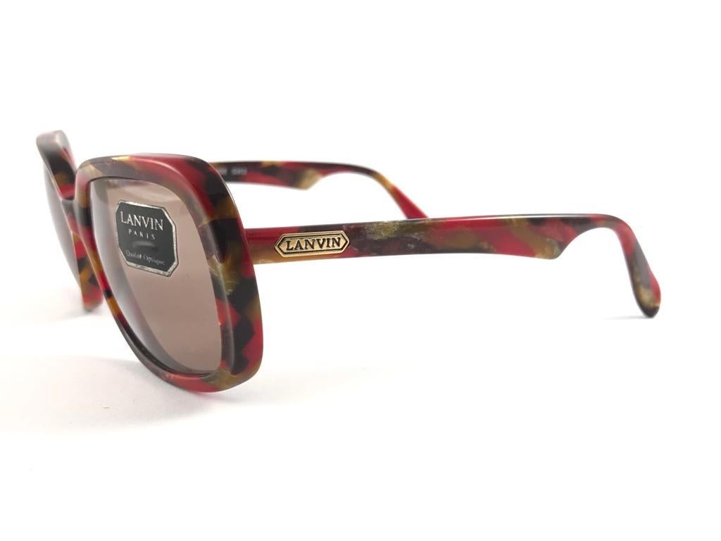 New Rare Vintage Lanvin Concorde Marbled Multicolor 1980 Sunglasses For Sale 2