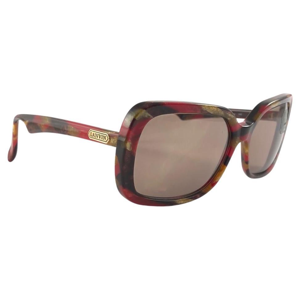 New Rare Vintage Lanvin Concorde Marbled Multicolor 1980 Sunglasses For Sale