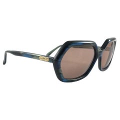 New Rare Vintage Lanvin " Country " Strippe Blue 1980 Sunglasses