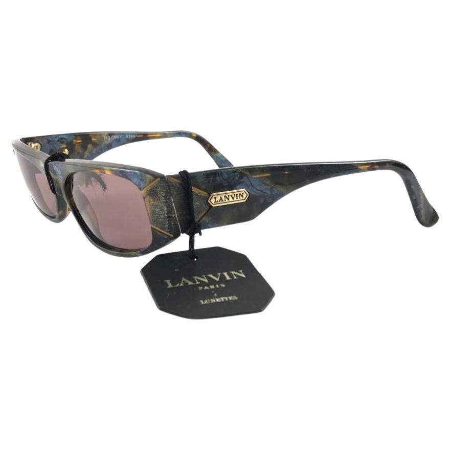 Neu Seltene Vintage Lanvin " Criky " Schwarz & Multicolor Maske 1980 Sonnenbrille