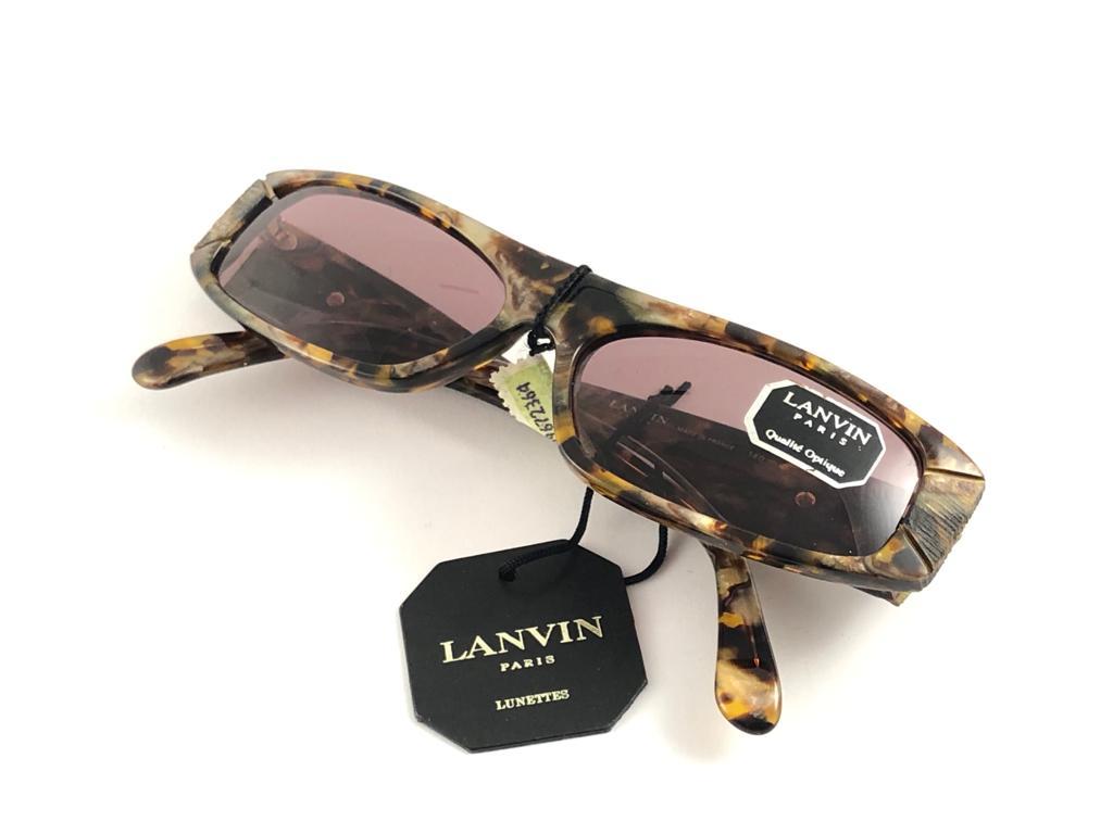 Neu Seltene Vintage Lanvin „“ Criky „“ Marmor & Gold Maske 1980 Sonnenbrille im Angebot 7