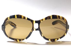 New Rare Vintage Philippe Chevallier Dark Tortoise Oversized 1960's Sunglasses