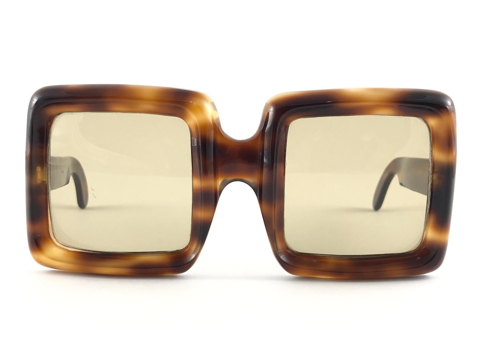 Men's Rare Vintage Lanvin by Philippe Chevallier Tortoise Oversized 1960 Sunglasses For Sale