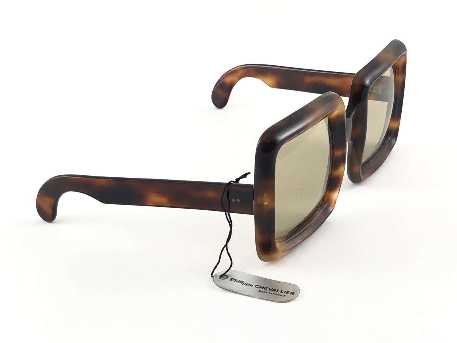 Rare Vintage Lanvin by Philippe Chevallier Tortoise Oversized 1960 Sunglasses For Sale 3