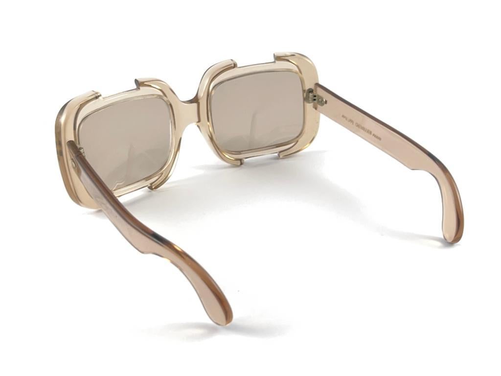 Seltene architektonische Vintage-Sonnenbrille von Philippe Chevallier in Übergröße aus den 1960er Jahren im Angebot 2