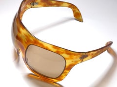Nuevo Raro Vintage Philippe Chevallier Máscara Tortuga Gafas de sol sobredimensionadas años 60