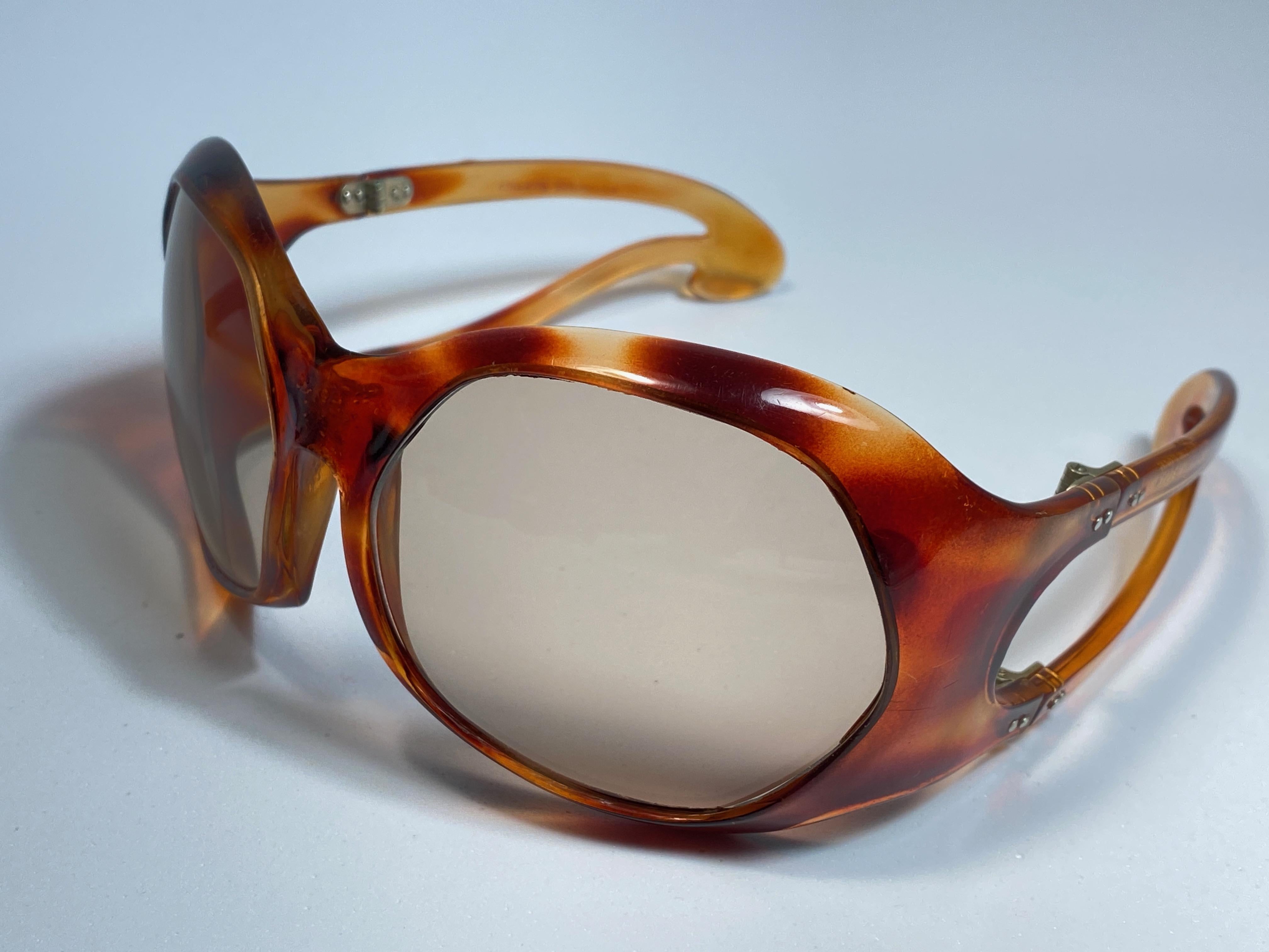 Men's New Rare Vintage Philippe Chevallier Mask Tortoise Oversized 1960's Sunglasses For Sale