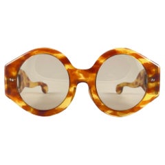 Nuevo Raro Vintage Philippe Chevallier Máscara Tortuga Gafas de sol sobredimensionadas años 60
