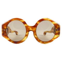 New Rare Vintage Philippe Chevallier Mask Tortoise Oversized 1960's Sunglasses