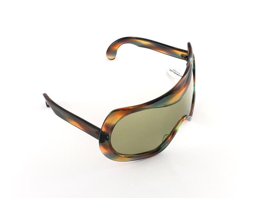 New Rare Vintage Philippe Chevallier Multicolor Mono Lens 1960 Sunglasses For Sale 3