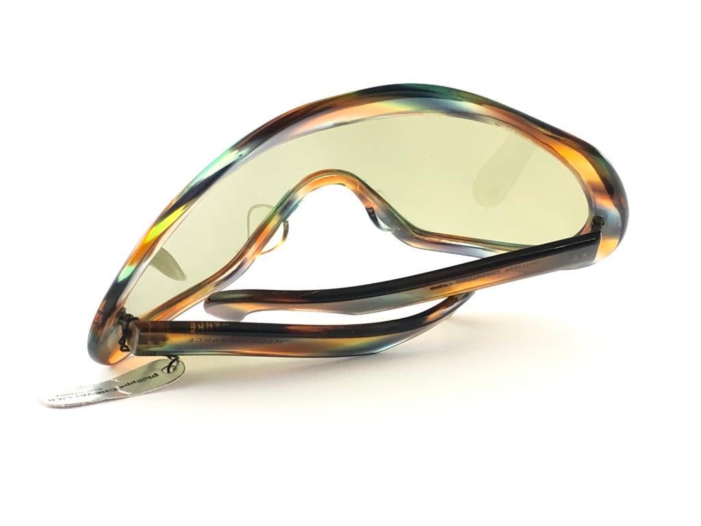 New Rare Vintage Philippe Chevallier Multicolor Mono Lens 1960 Sunglasses In New Condition For Sale In Baleares, Baleares