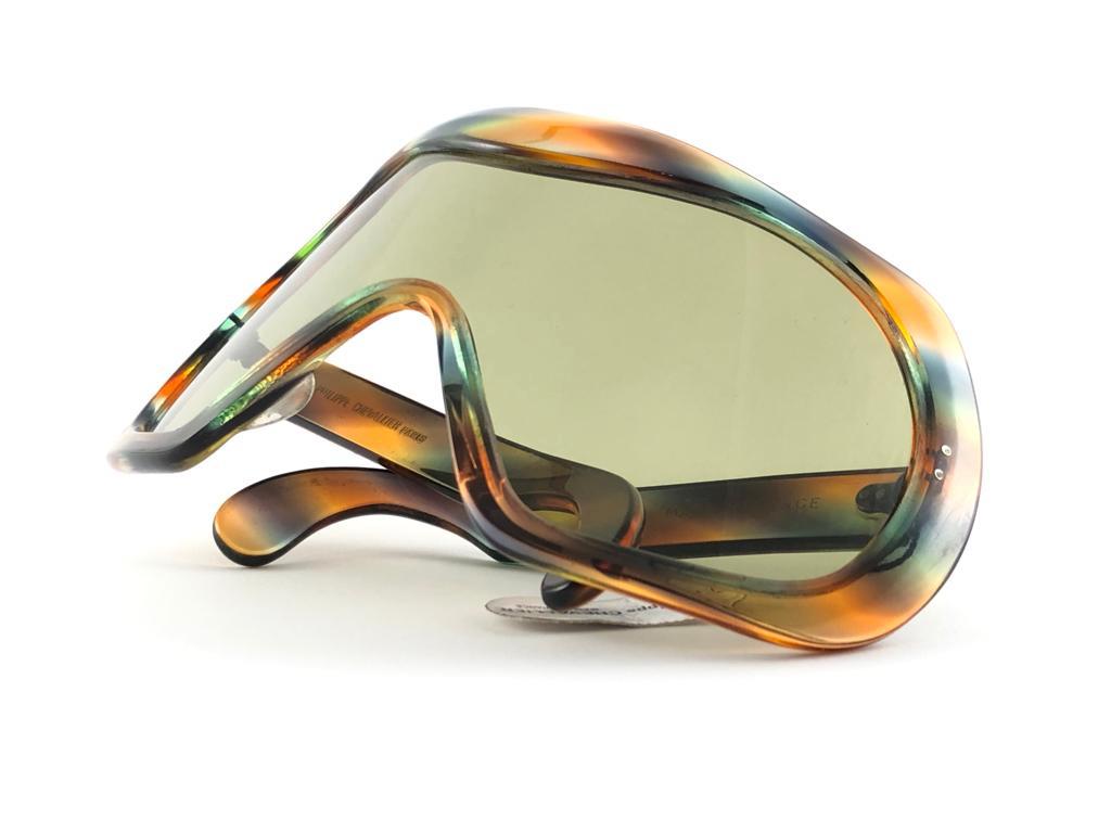 New Rare Vintage Philippe Chevallier Multicolor Mono Lens 1960 Sunglasses en vente 2