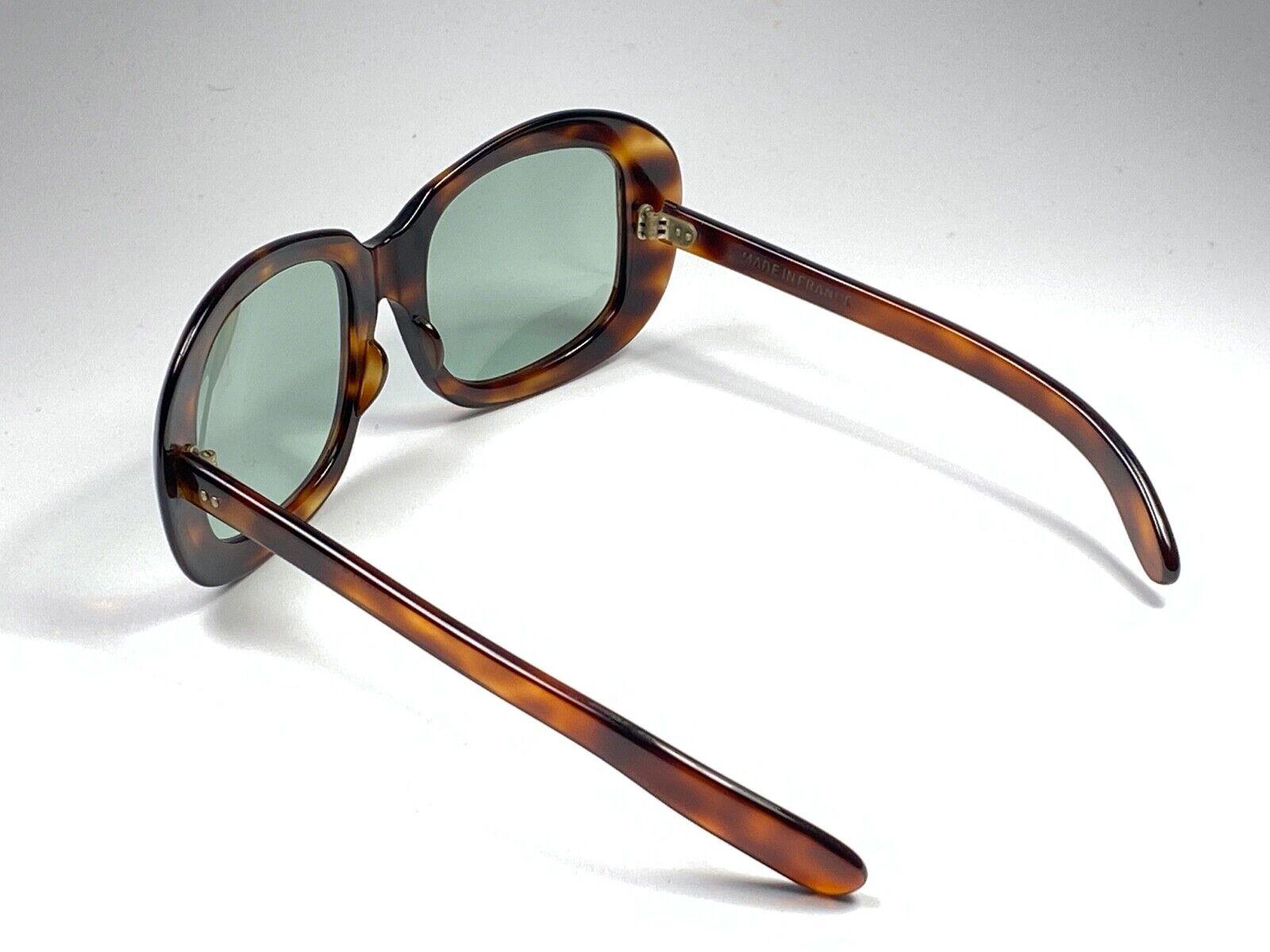 New Rare Vintage Philippe Chevallier Tortoise Oversized 1960's Sunglasses In New Condition For Sale In Baleares, Baleares
