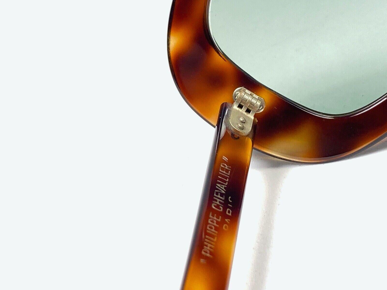 Women's New Rare Vintage Philippe Chevallier Tortoise Oversized 1960's Sunglasses For Sale