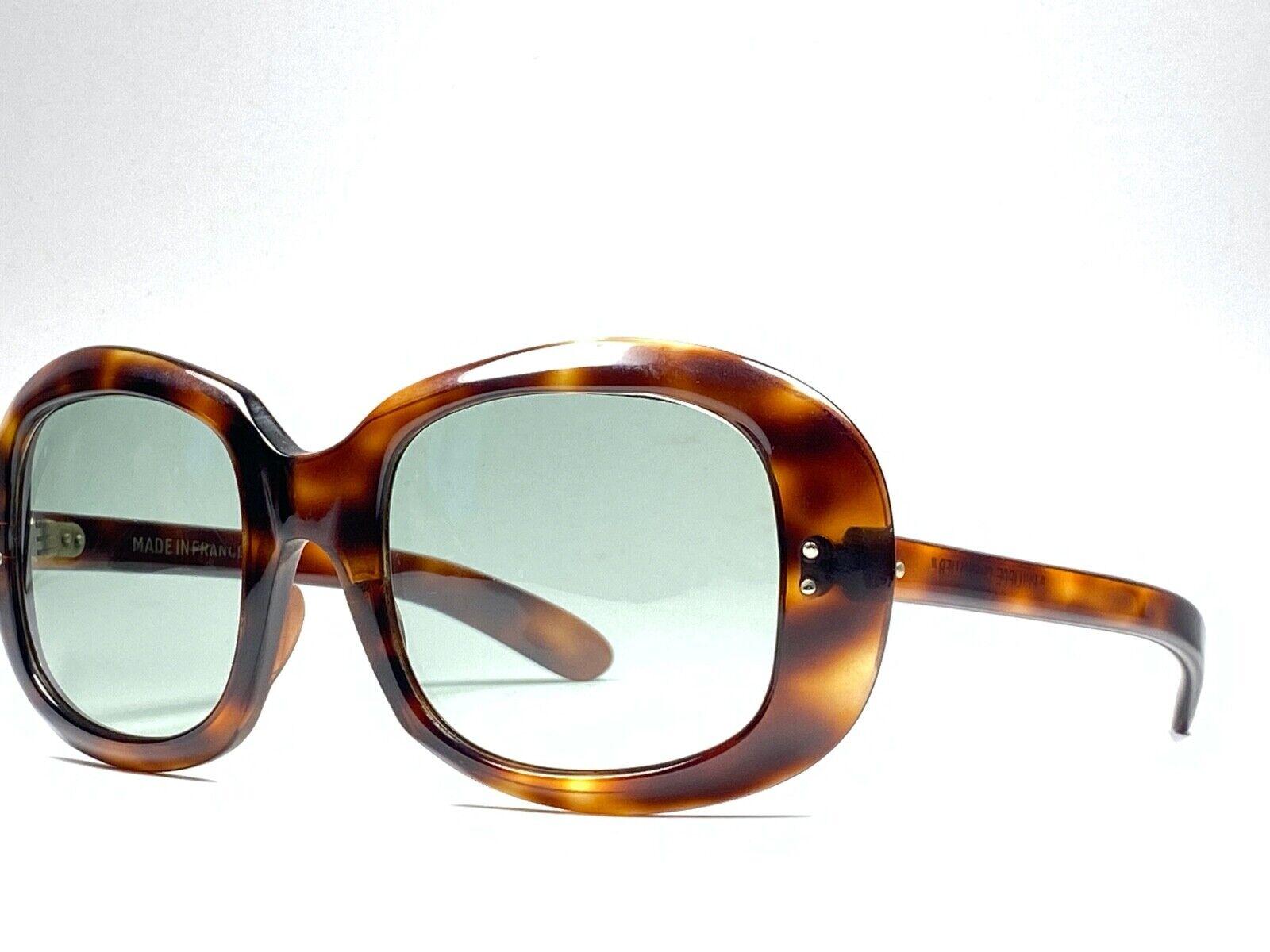 New Rare Vintage Philippe Chevallier Tortoise Oversized 1960's Sunglasses For Sale 1