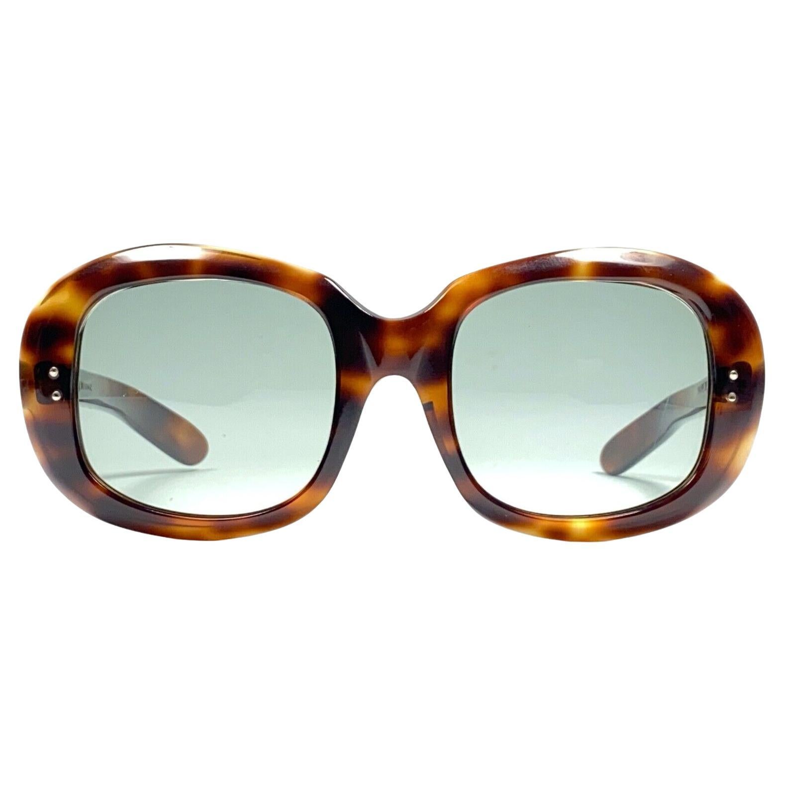 New Rare Vintage Philippe Chevallier Tortoise Oversized 1960's Sunglasses For Sale
