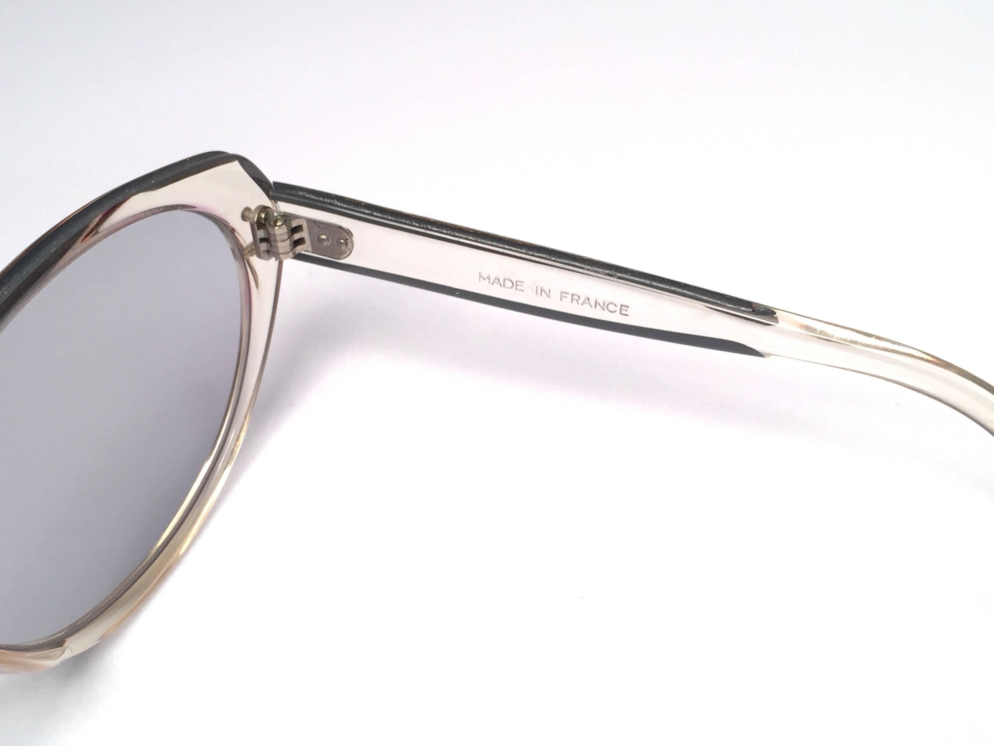 Pierre Marly Doly - Lunettes de soleil surdimensionnées transparentes, vintage, rare et rare, années 1960, état neuf Unisexe en vente