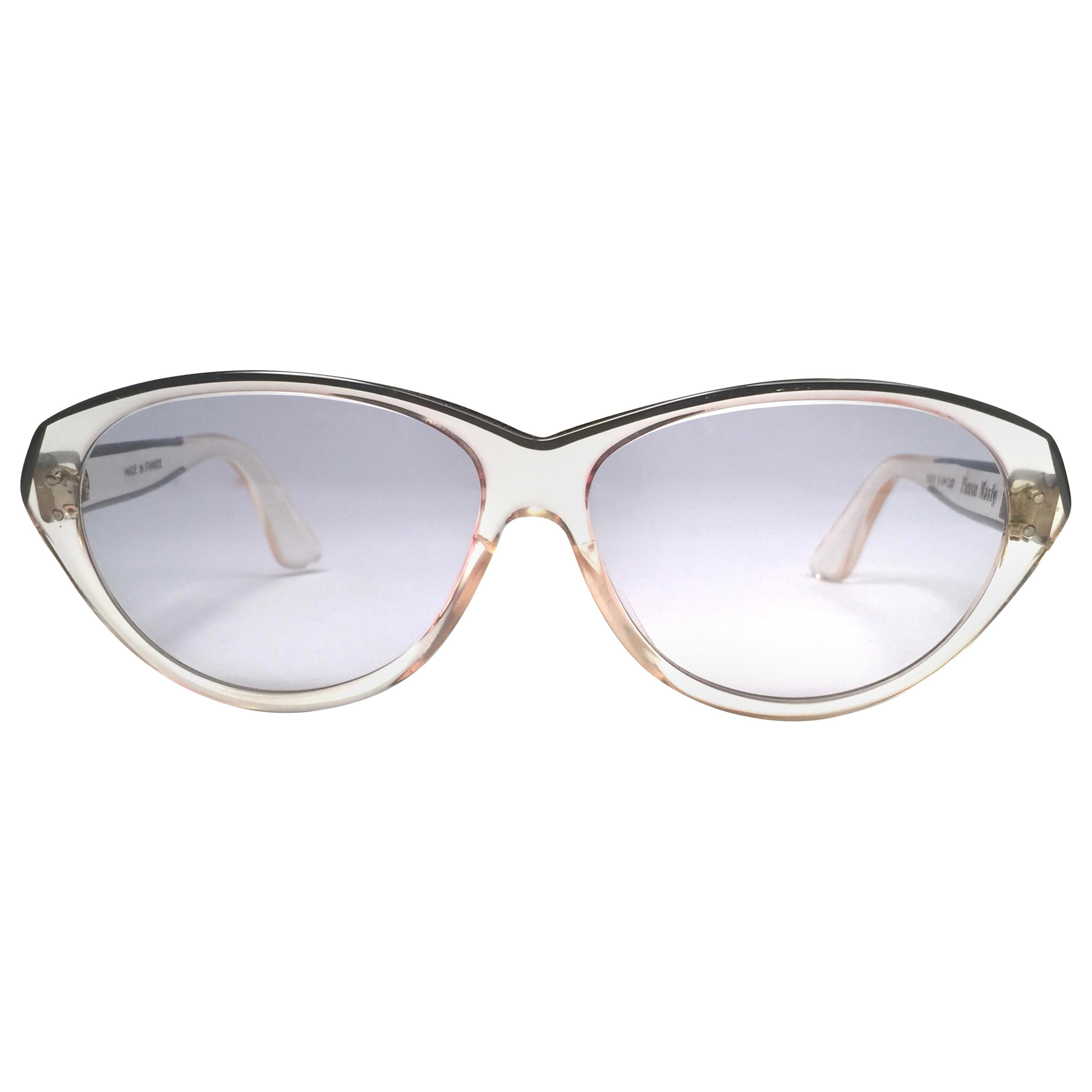 New Rare Vintage Pierre Marly Doly Clear Oversized 1960's Sunglasses For Sale