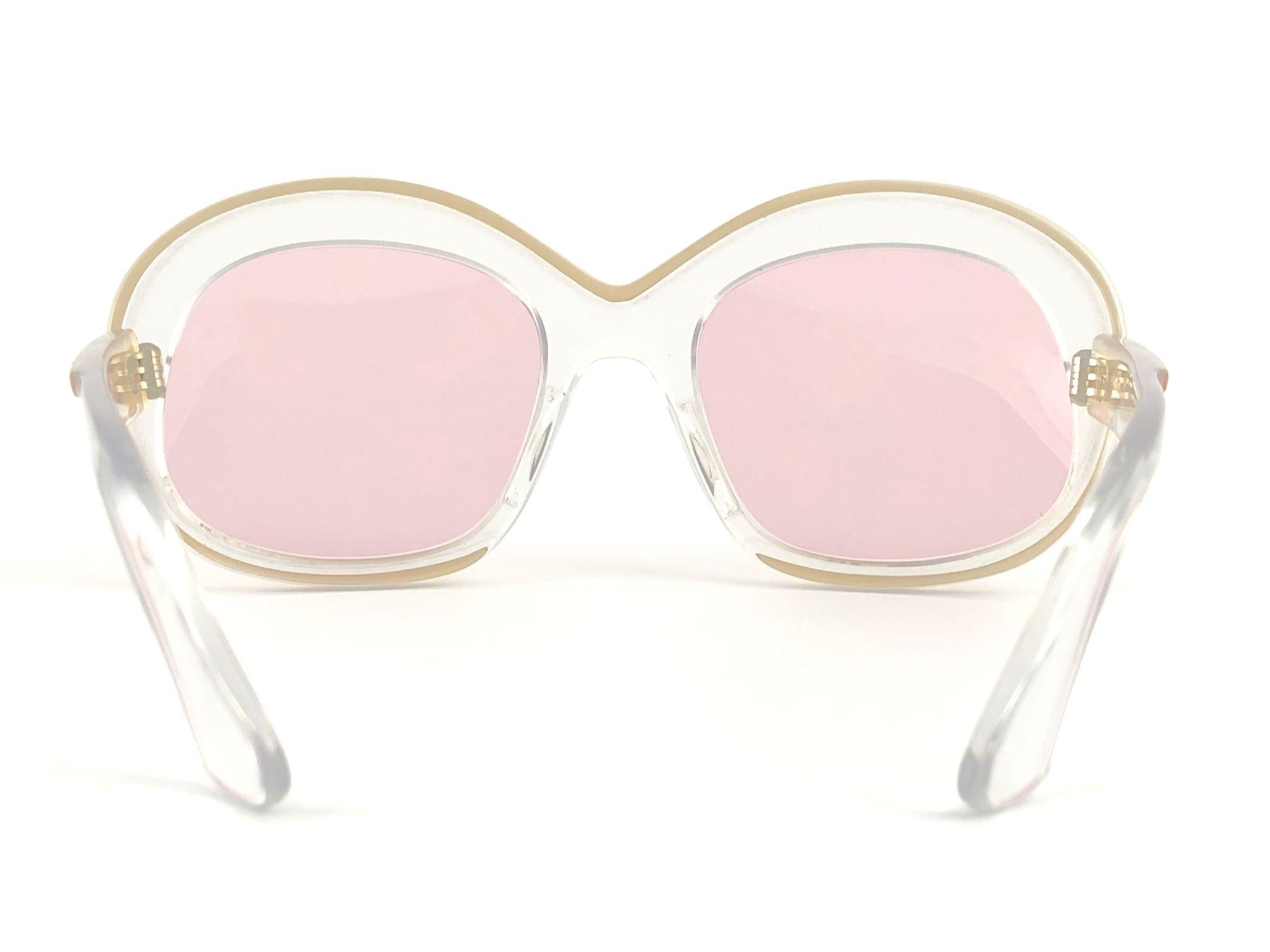 Beige New Rare Vintage Pierre Marly Sourcilla OR Clear  1960's Sunglasses For Sale