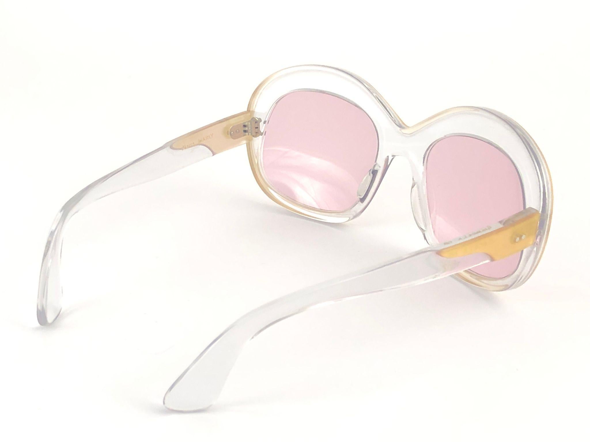 New Rare Vintage Pierre Marly Sourcilla OR Clear  1960's Sunglasses For Sale 2