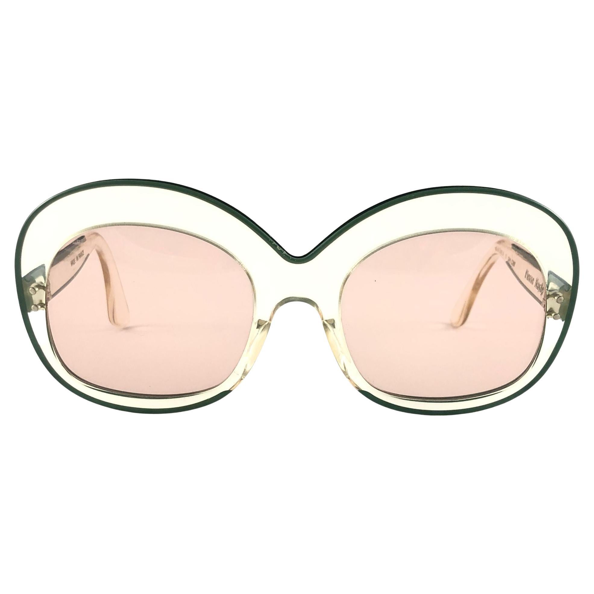 Pierre Marly Sourcilla - Lunettes de soleil vintage transparentes S GM, neuves et rares, années 1960