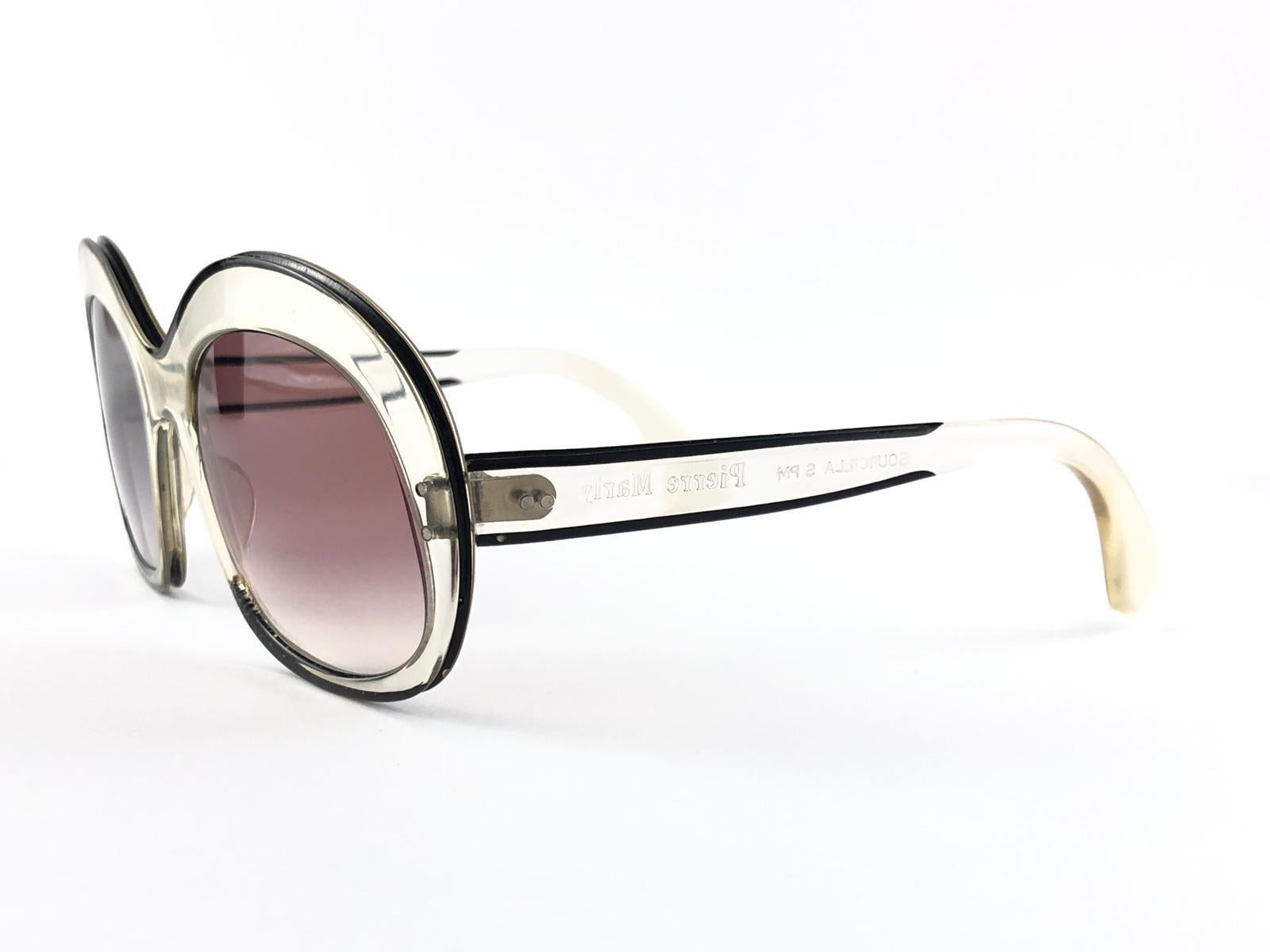 Neu, seltener Pierre Marly Sourcilla S PM Klar, Vintage  Sonnenbrille der 1960er Jahre im Zustand „Neu“ im Angebot in Baleares, Baleares