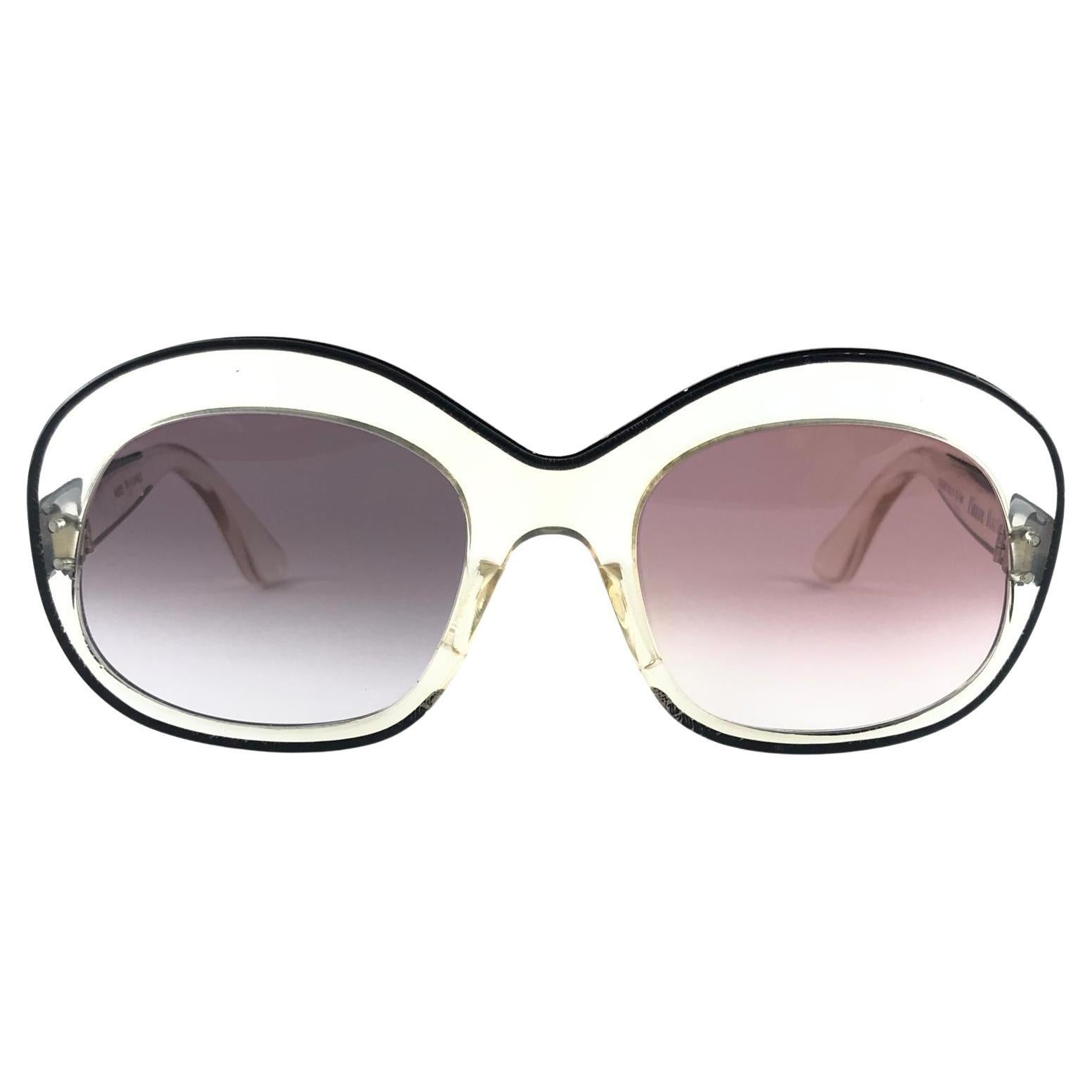 Neu, seltener Pierre Marly Sourcilla S PM Klar, Vintage  Sonnenbrille der 1960er Jahre im Angebot