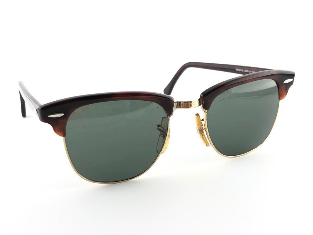 Mint Ray Ban Clubmaster Tortoise & Gold Edition G15 Lens B&L USA 80's Sunglasses 2