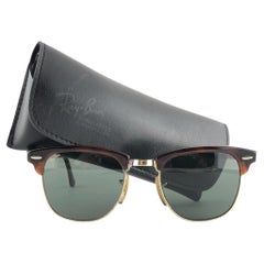 Mint Ray Ban Clubmaster Tortoise & Gold Edition G15 Lens B&L USA 80's Sunglasses