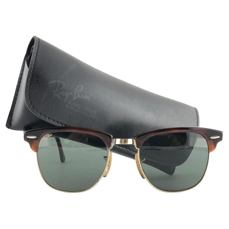 Mint Ray Ban Clubmaster Tortoise and Gold Edition G15 Lens B&L USA 80's  Sunglasses at 1stDibs
