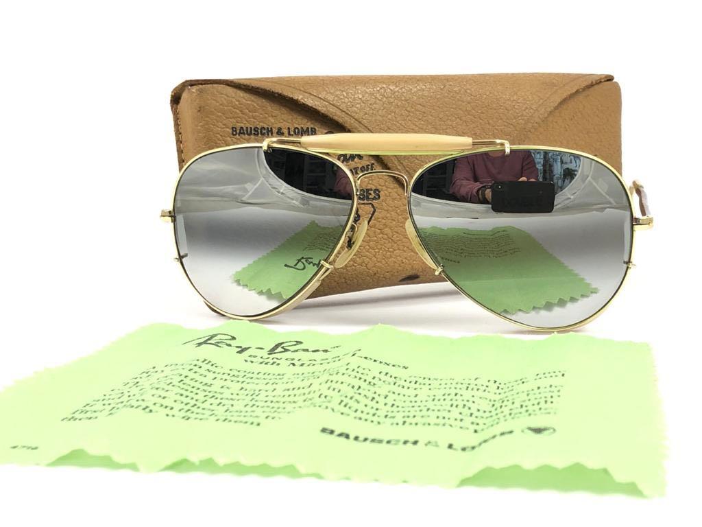 New Ray Ban Deep Freeze 12K Gold Double Mirror Collectors Item USA Sunglasses For Sale 2