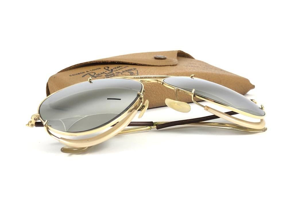New Ray Ban Deep Freeze 12K Gold Double Mirror Collectors Item USA Sunglasses For Sale 3
