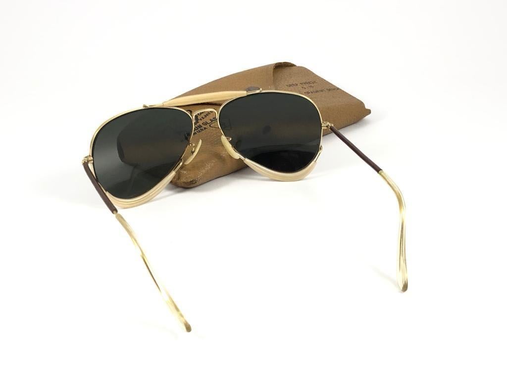 New Ray Ban Deep Freeze 12K Gold Double Mirror Collectors Item USA Sunglasses For Sale 1