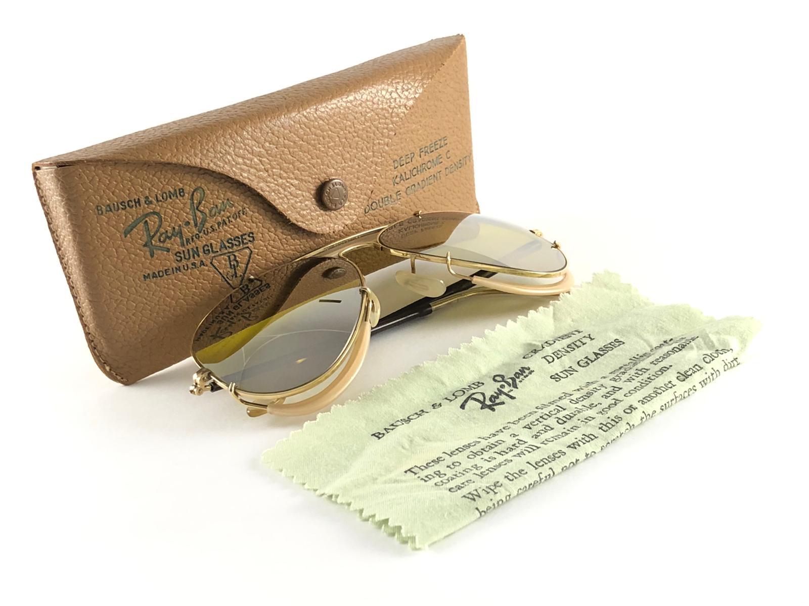 New Ray Ban Deep Freeze 12K Gold Kalichrome Collectors Item USA Sunglasses For Sale 7