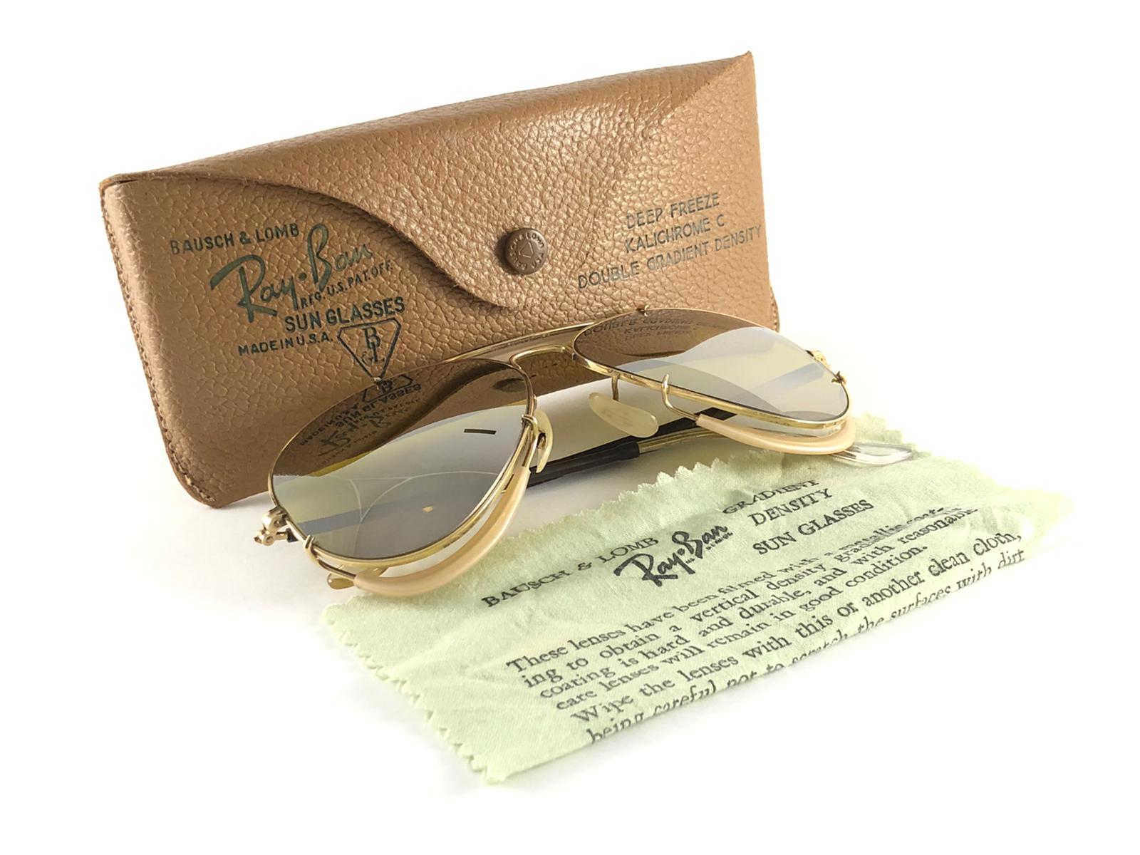 New Ray Ban Deep Freeze 12K Gold Kalichrome Collectors Item USA Sunglasses For Sale 9
