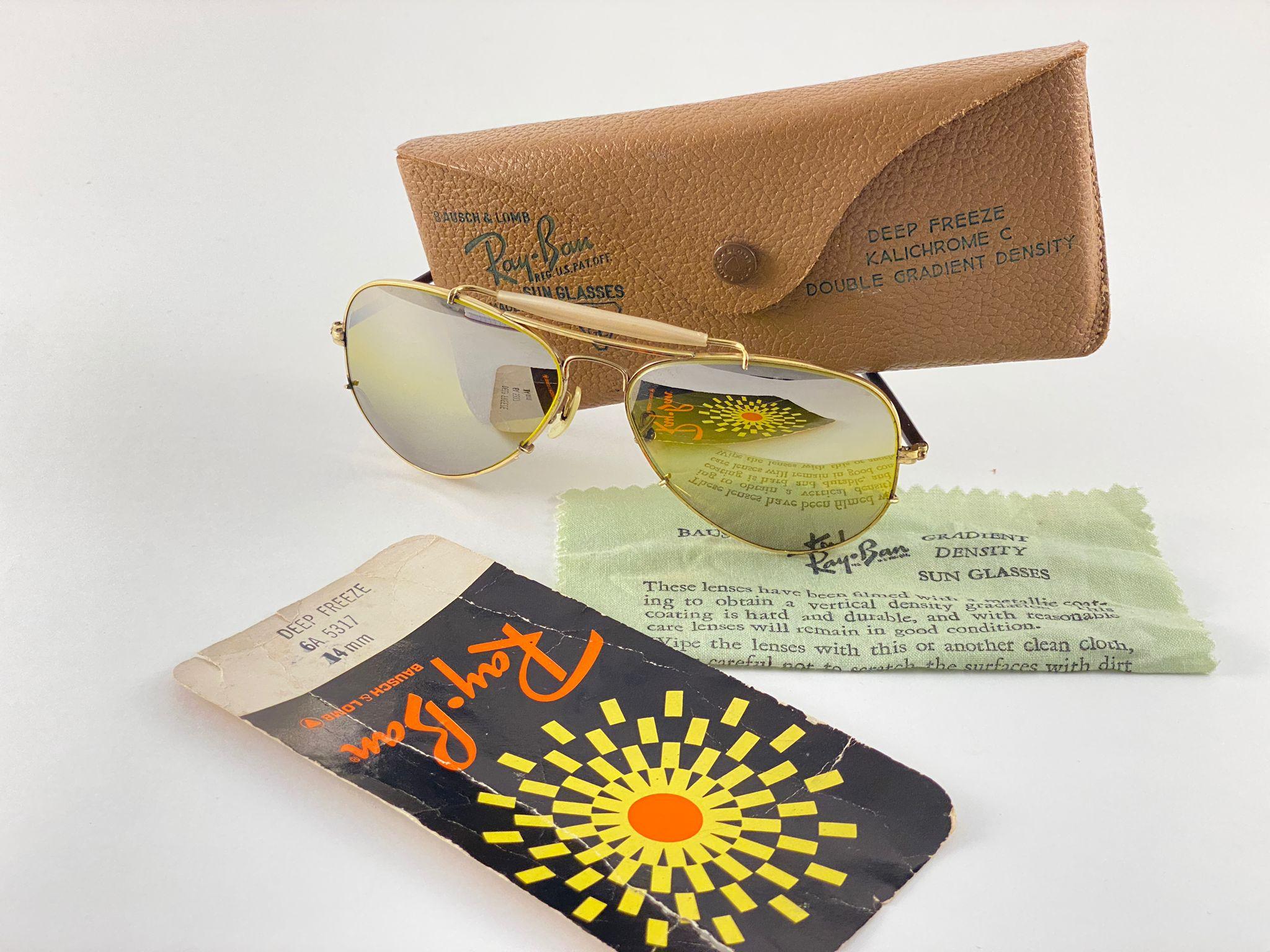 New Ray Ban Deep Freeze 12K Gold Kalichrome Collectors Item USA Sunglasses For Sale 10