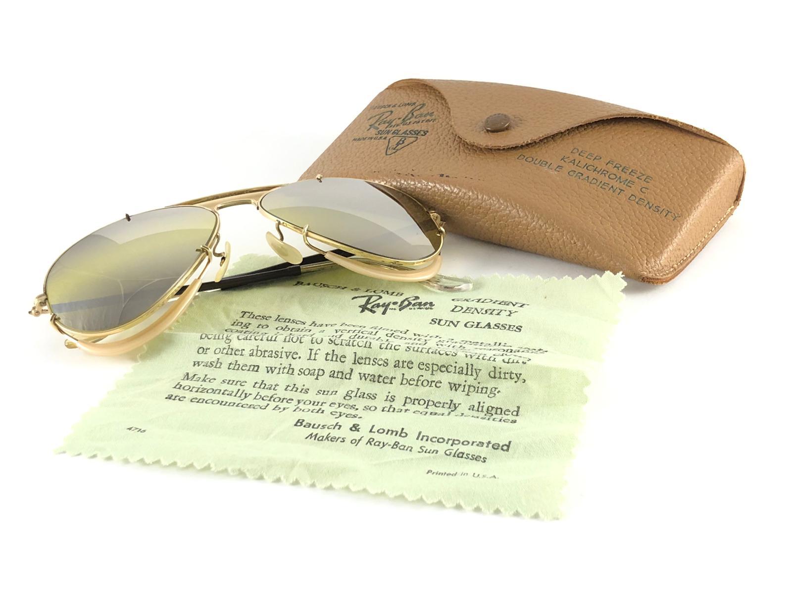 Neu Ray Ban Deep Freeze 12K Gold Kalichrome Sammlerstück USA Sonnenbrille, Deep Freeze im Zustand „Hervorragend“ im Angebot in Baleares, Baleares