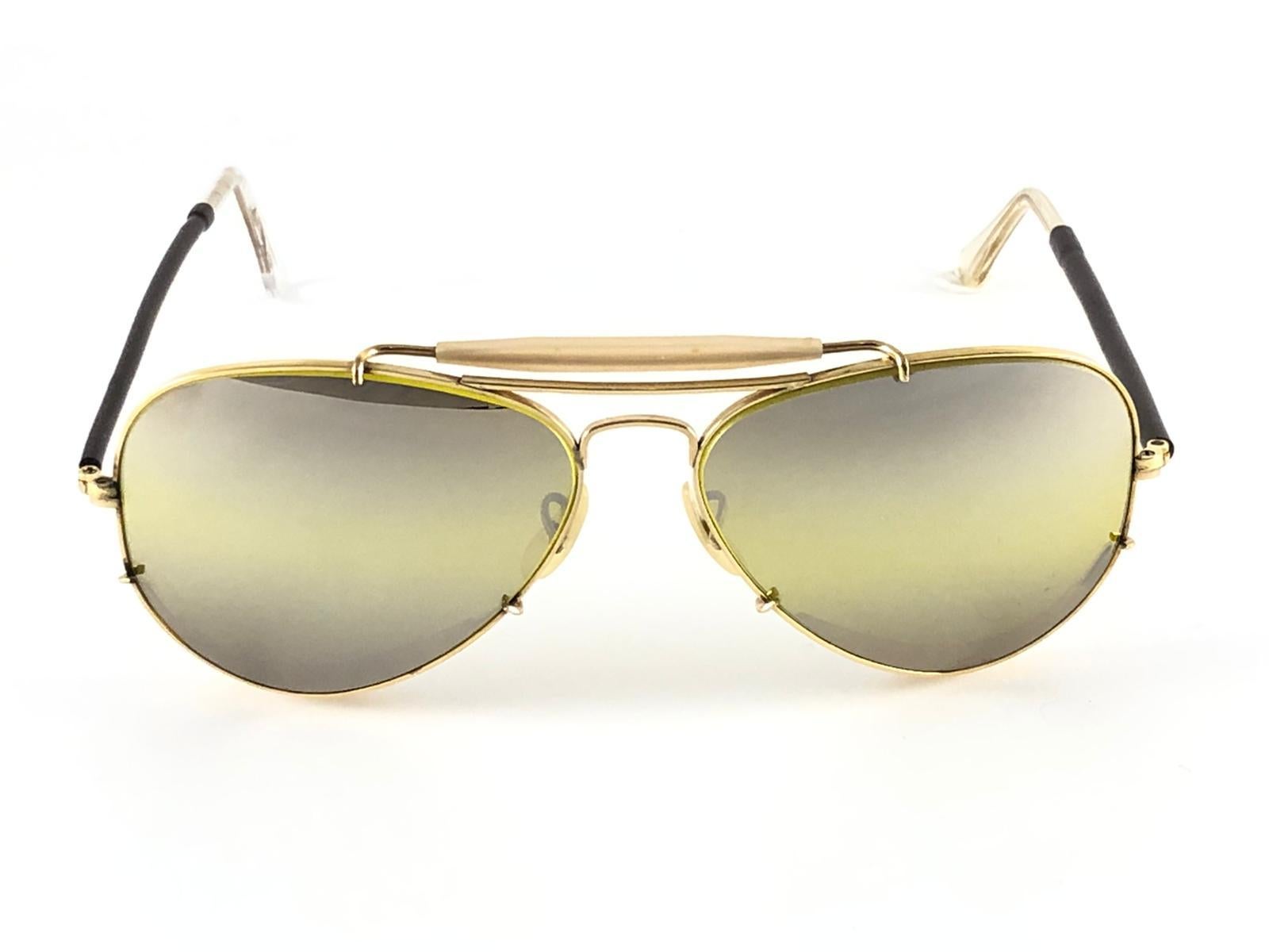 Brown New Ray Ban Deep Freeze 12K Gold Kalichrome Collectors Item USA Sunglasses For Sale
