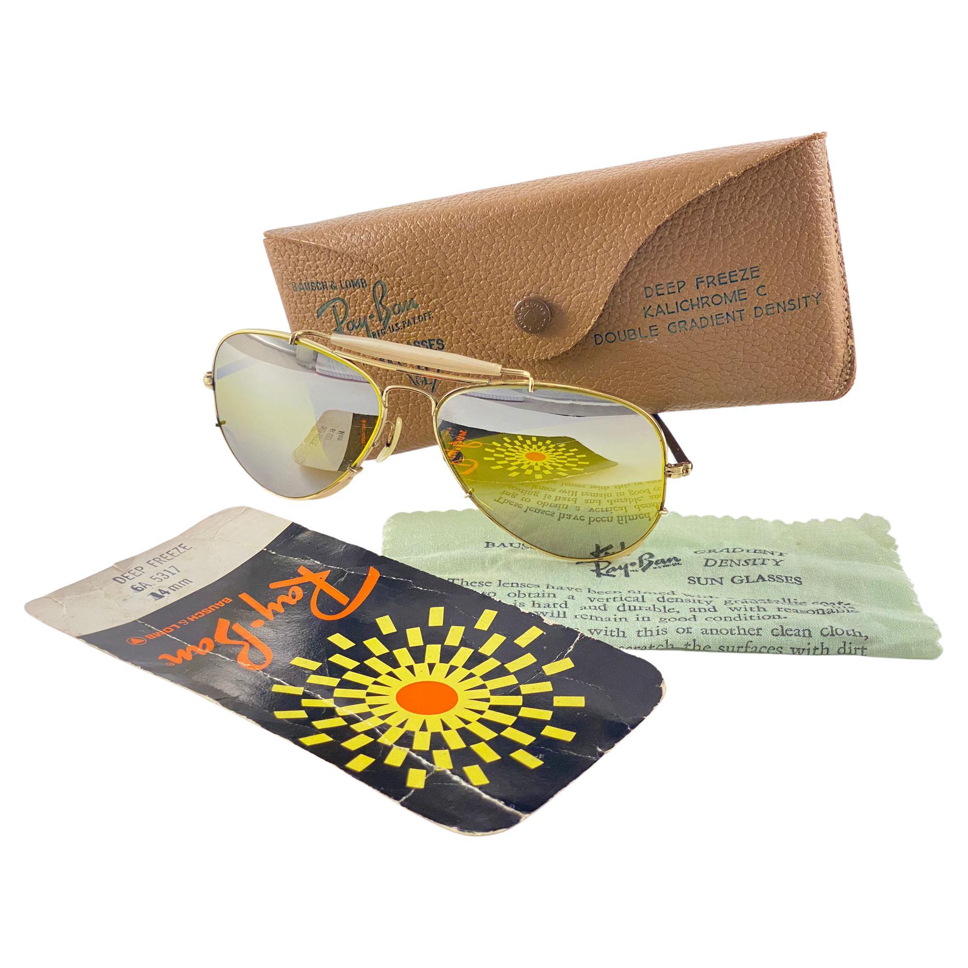 New Ray Ban Deep Freeze 12K Gold Kalichrome Collectors Item USA Sunglasses For Sale