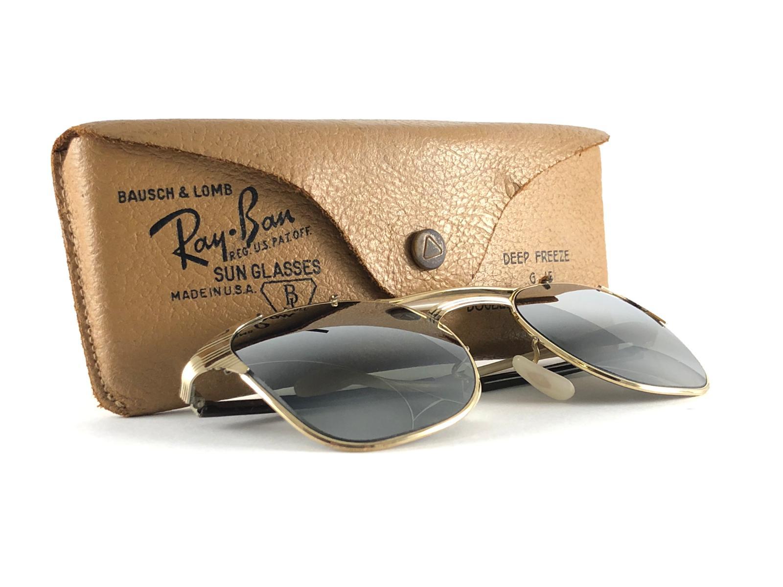Superb Collectors Item

There isnt any pair more rare than these, especially new, maybe 4 or 5 still exist: The 1955 Deep Freeze Signet 12k Gold filled outdoorsman sporting double mirror lenses.
Straight earpieces with the dark brown plastic all