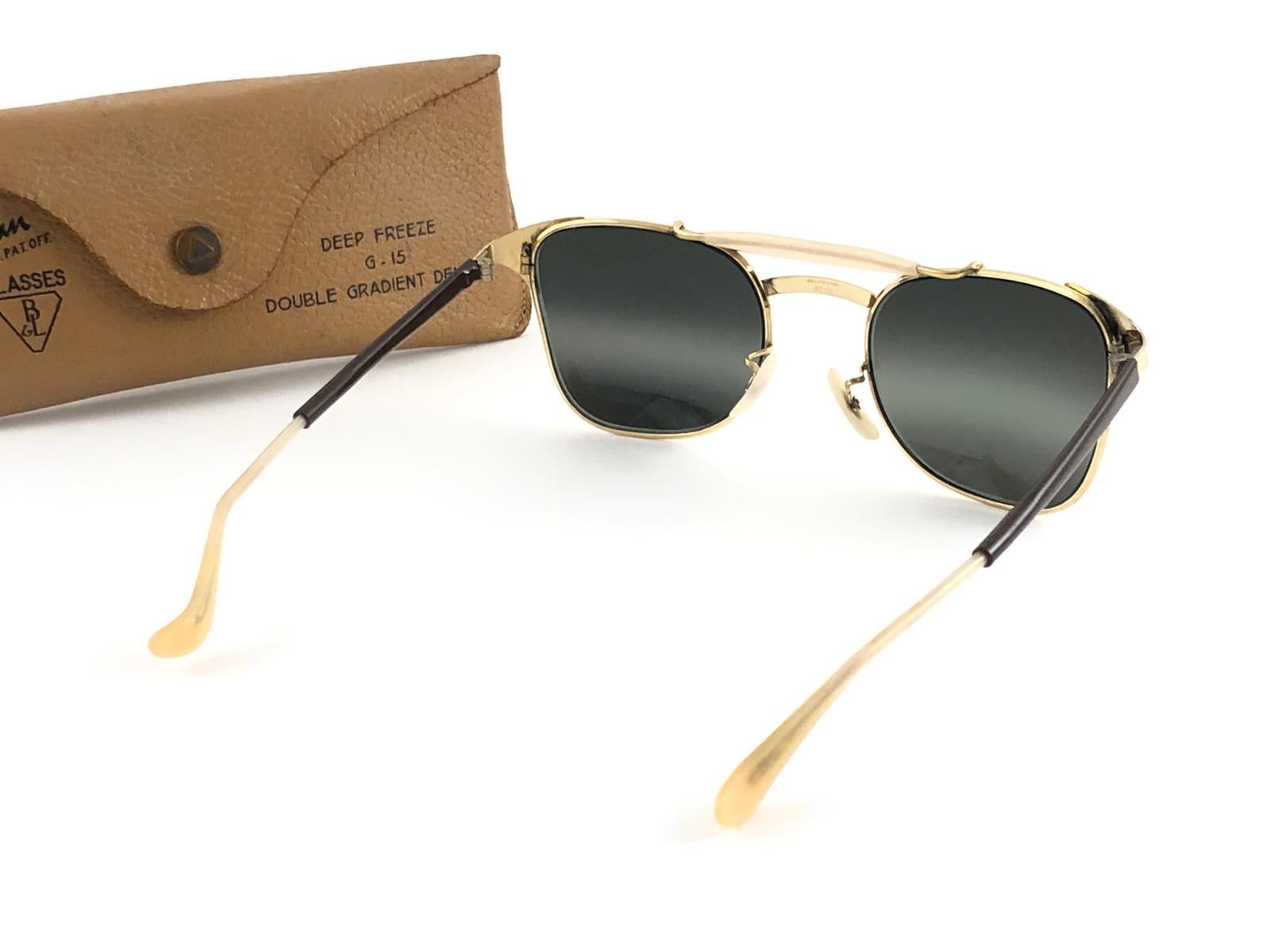 New Ray Ban Deep Freeze Signet 12K Gold Collectors Item USA Sunglasses In Excellent Condition For Sale In Baleares, Baleares