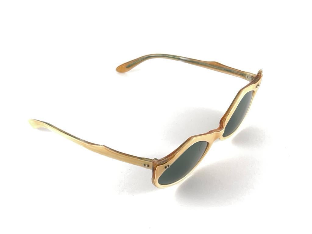 Neu Ray Ban Griffin 1960er Mid Century Beige G15 Lenses B&L USA Sonnenbrille, B&L USA, Mid Century, Neu im Angebot 7
