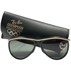 Neu New Ray Ban Olympics Series Schwarz & Gold G15 Sonnenbrille 1992 B&L USA 80er Jahre Sonnenbrille