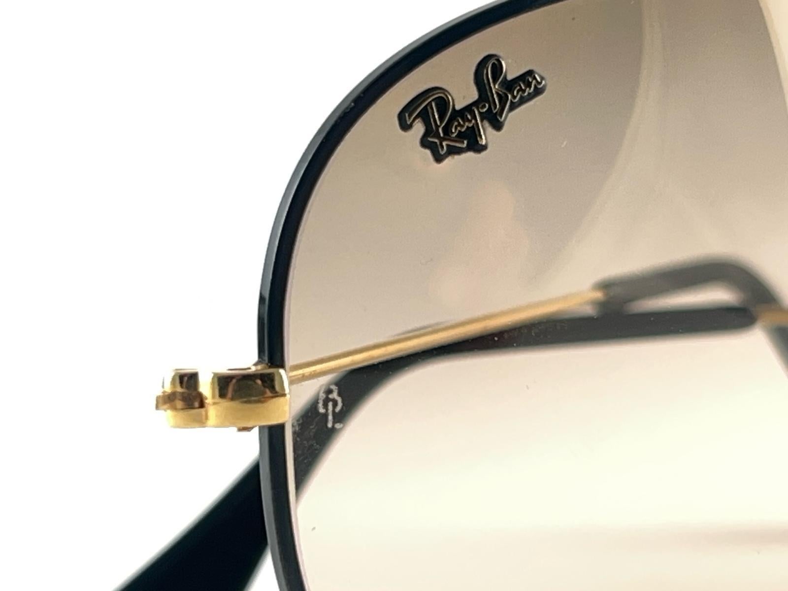 New Ray Ban Precious Metals 24K Gold & Black Shooter 62Mm USA Sunglasses For Sale 4