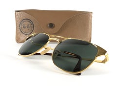 Vintage Ray Ban Signet Gold Classic Made in USA Sunglasses 1980's