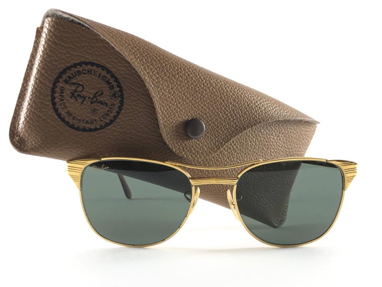 Vintage Ray Ban Signet Classic Made in USA Sunglasses 1980's For Sale at 1stDibs | ray ban signet gold vintage